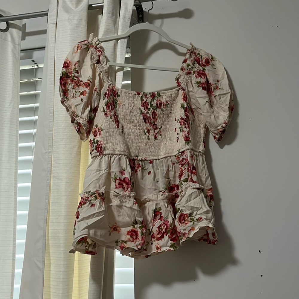 Light pink floral blouse